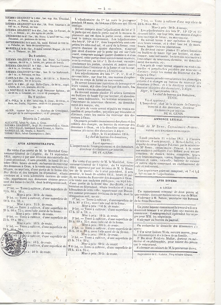ECHO D ORAN SAMEDI 12 OCTOBRE 1844 PAGE 00 04.JPG